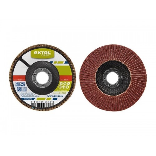 Kampuotas korundo plokštelių diskas 115 mm P40 EXTOL CRAFT