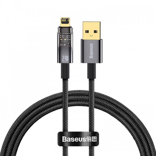 "Baseus Explorer" USB ir "Lightning" kabelis, 2,4 A, 1 m