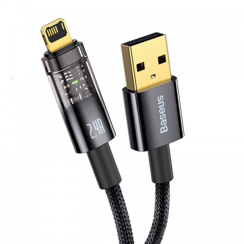 "Baseus Explorer" USB ir "Lightning" kabelis, 2,4 A, 1 m