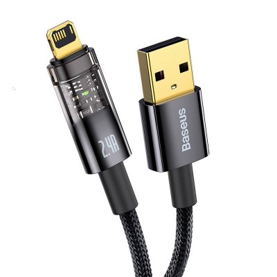 "Baseus Explorer" USB ir "Lightning" kabelis, 2,4 A, 1 m