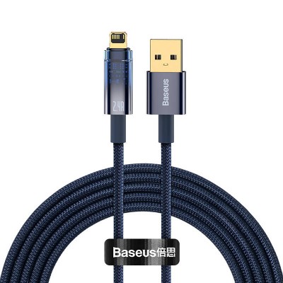 "Baseus Explorer" USB ir "Lightning" kabelis, 2,4 A, 2 m