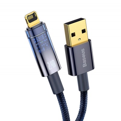 "Baseus Explorer" USB ir "Lightning" kabelis, 2,4 A, 2 m
