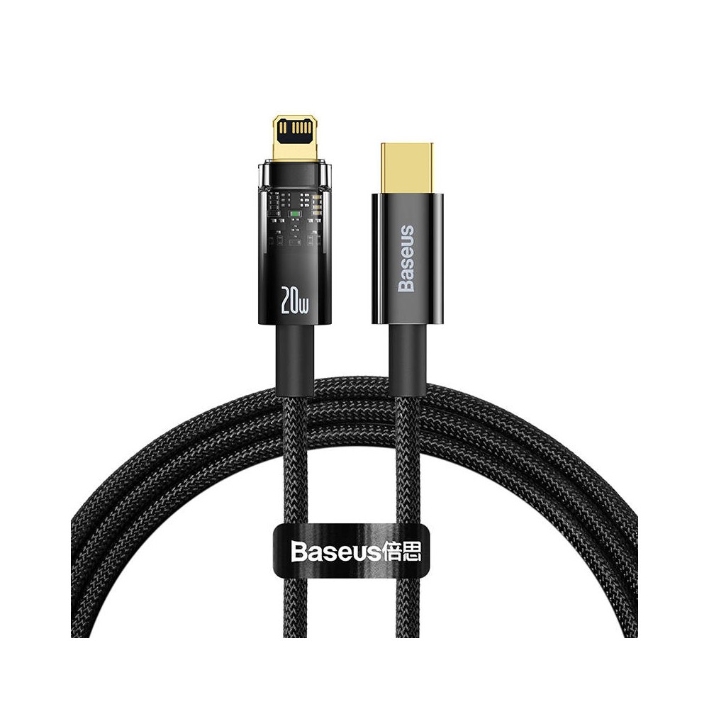 "Baseus Explorer", USB-C ir "Lightning" kabelis, 20 W, 1 m