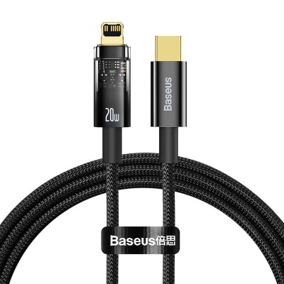 "Baseus Explorer", USB-C ir "Lightning" kabelis, 20 W, 1 m
