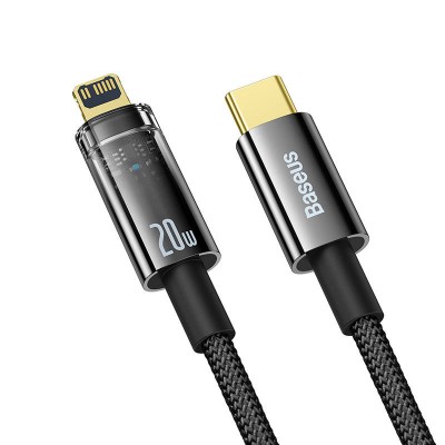 "Baseus Explorer", USB-C ir "Lightning" kabelis, 20 W, 1 m