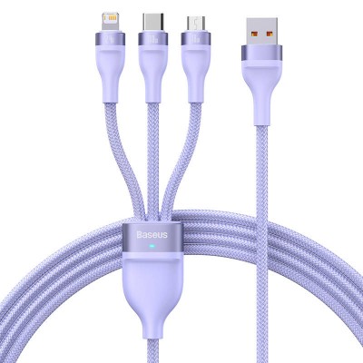 3in1 USB kabelis Baseus Flash Series, USB-C + micro USB +