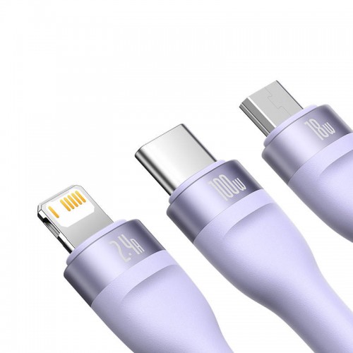 3in1 USB kabelis Baseus Flash Series, USB-C + micro USB +