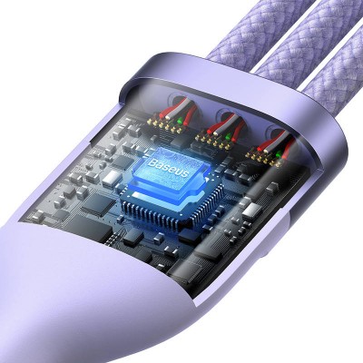 3in1 USB kabelis Baseus Flash Series, USB-C + micro USB +