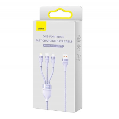 3in1 USB kabelis Baseus Flash Series, USB-C + micro USB +
