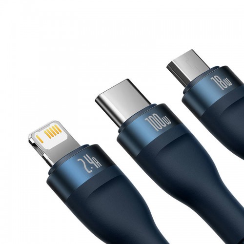 3in1 USB kabelis Baseus Flash Series, USB-C + micro USB +