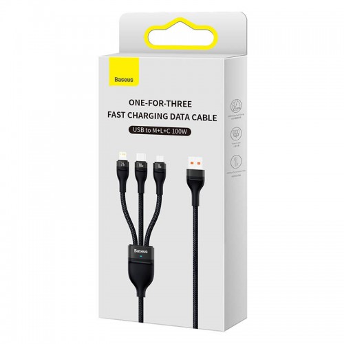 3in1 USB kabelis Baseus Flash Series, USB-C + micro USB +