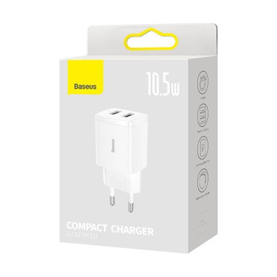 "Baseus" kompaktiškas greitasis įkroviklis, 2x USB, 10,5 W