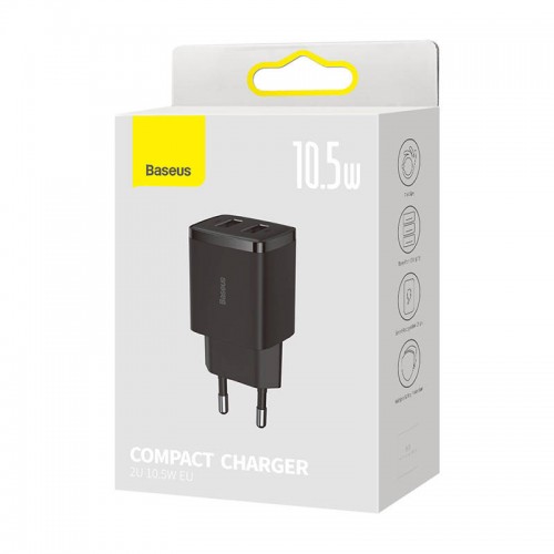 "Baseus" kompaktiškas greitasis įkroviklis, 2x USB, 10,5 W