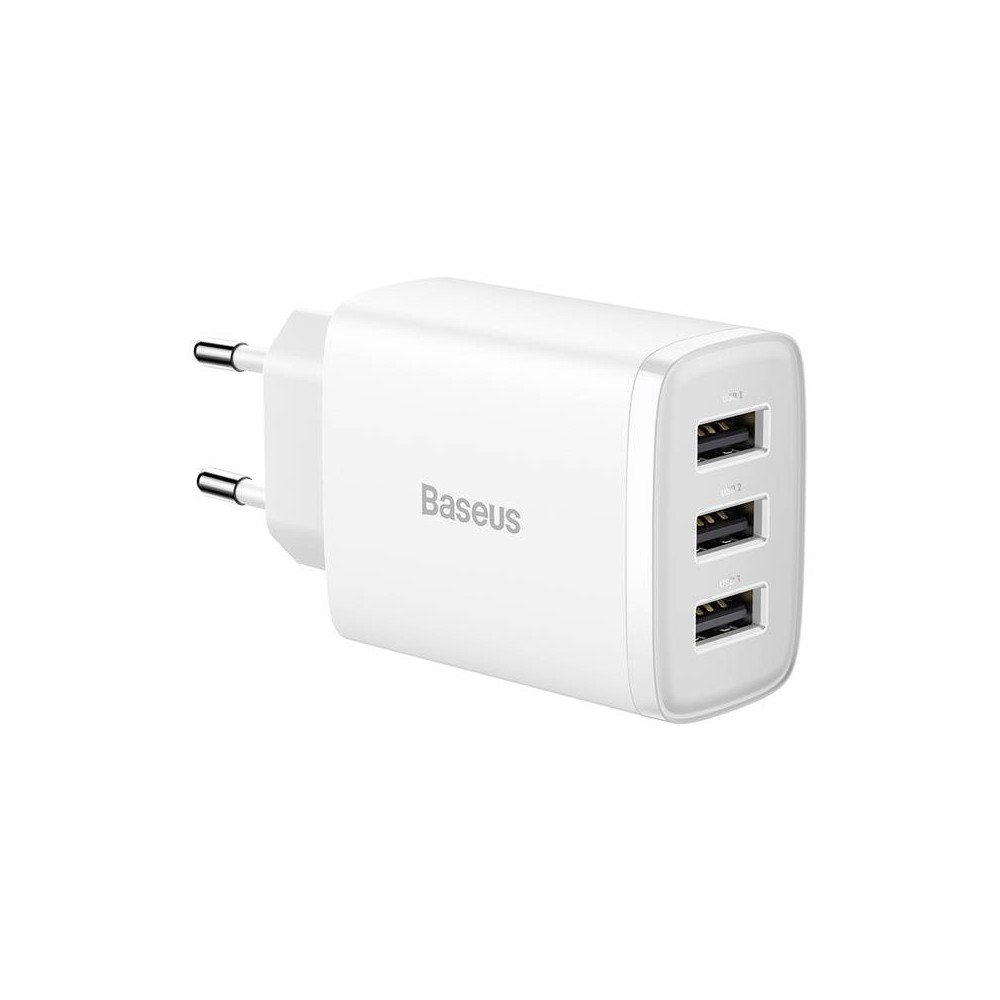 "Baseus" kompaktiškas greitasis įkroviklis, 3x USB, 17 W