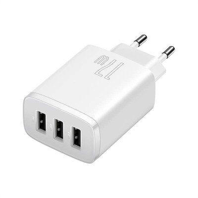 "Baseus" kompaktiškas greitasis įkroviklis, 3x USB, 17 W