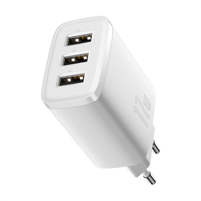 "Baseus" kompaktiškas greitasis įkroviklis, 3x USB, 17 W