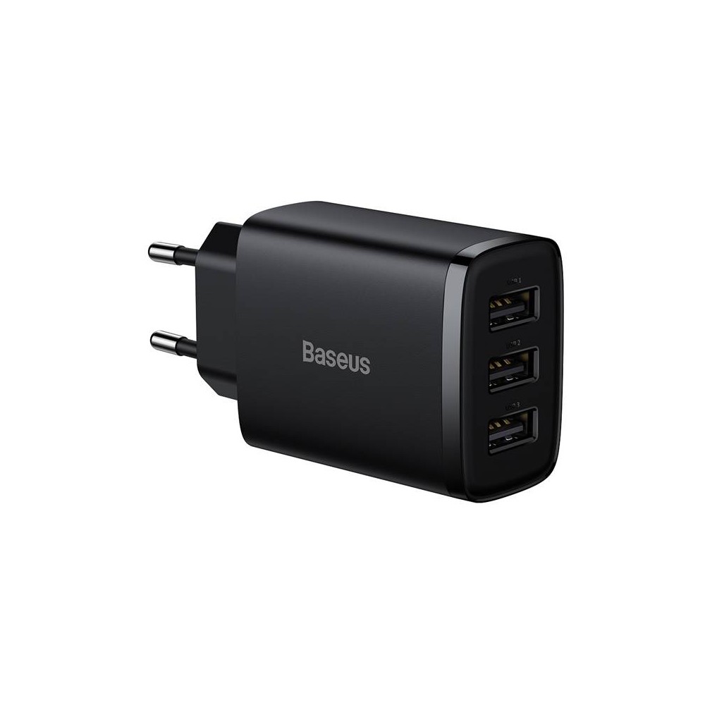 "Baseus" kompaktiškas greitasis įkroviklis, 3x USB, 17 W
