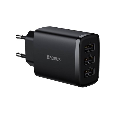 "Baseus" kompaktiškas greitasis įkroviklis, 3x USB, 17 W