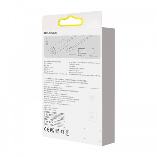 "Baseus Lite" serijos USB-C ir RJ45 tinklo adapteris, 100Mbps
