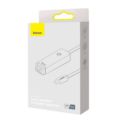 "Baseus Lite" serijos USB-C į RJ45 tinklo adapterį (pilkos
