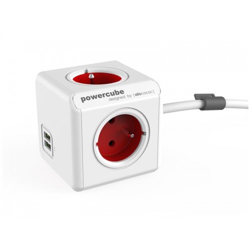 POWERCUBE Extended USB Raudona-POWERCUBE lizdai