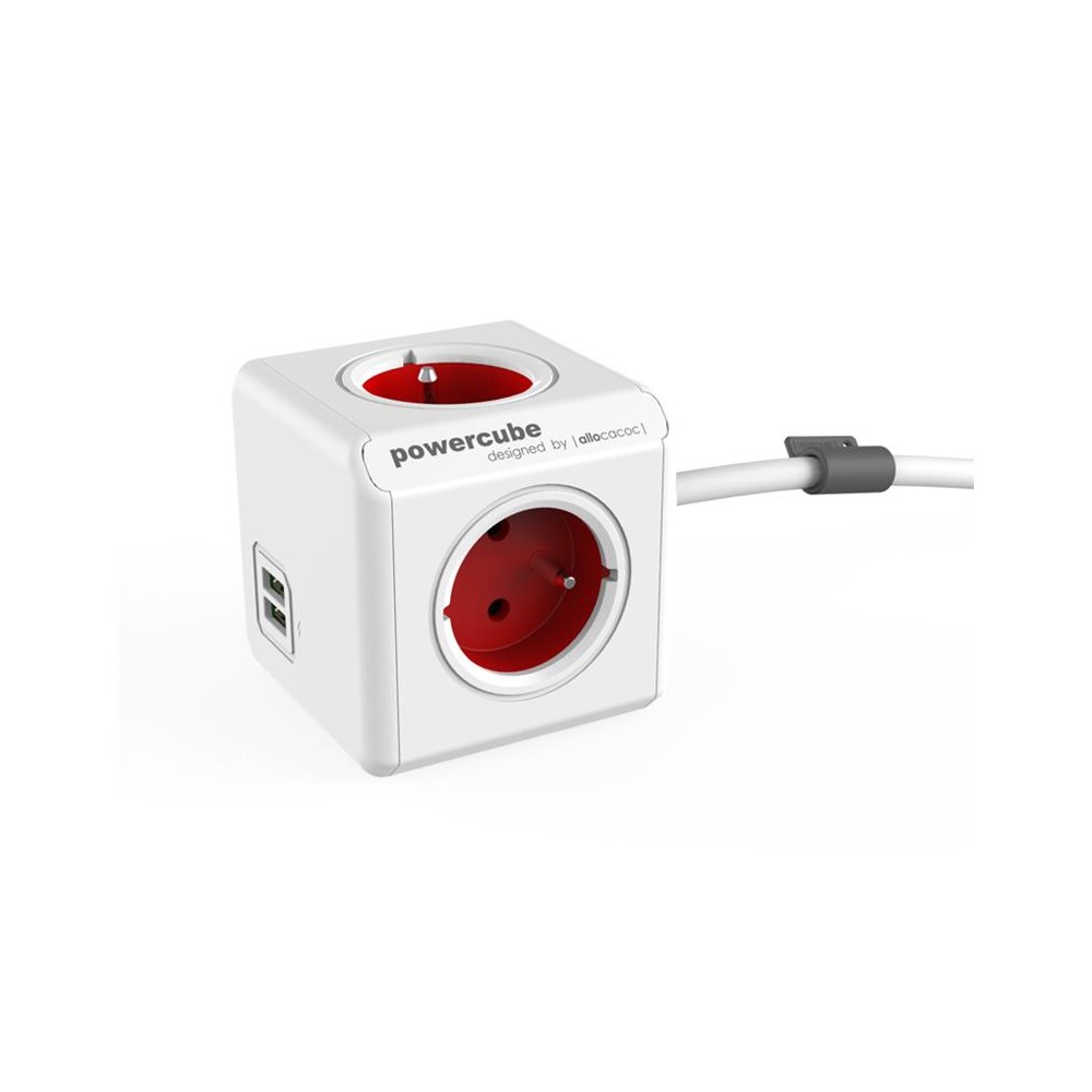 POWERCUBE Extended USB Raudona-POWERCUBE lizdai