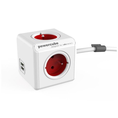 POWERCUBE Extended USB Raudona-POWERCUBE lizdai