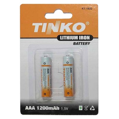 Ličio baterija AAA R03 1,5 V/1200 mAh TINKO 2vnt-Ličio baterijos