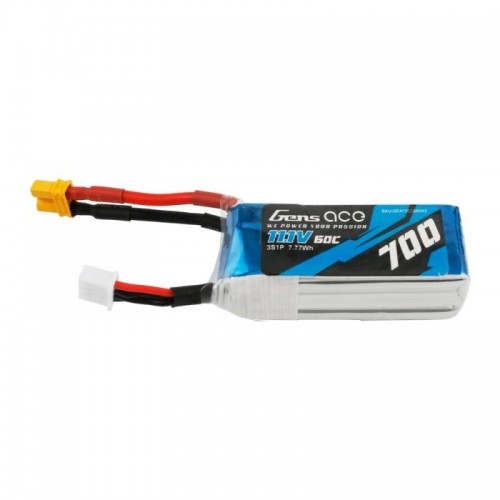 "GensAce" 700 mAh 11,1 V 60C 3S1P XT30 akumuliatorius-LiFePO4