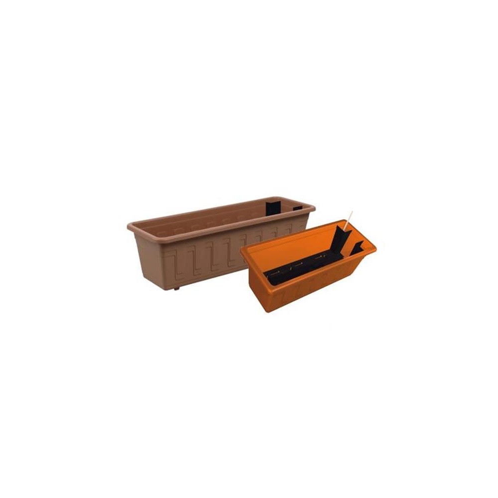 Savaiminio laistymo dėžutė GARDEN FLOR 80cm terakota-Langų Savaiminio laistymo dėžutė GARDEN FLOR 80cm terakota-Langų
