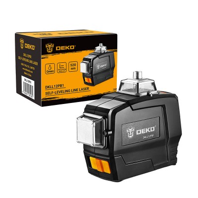 Deko Tools Lazerinis nivelyras DKLL12PB1-S1-Lazeriai ir