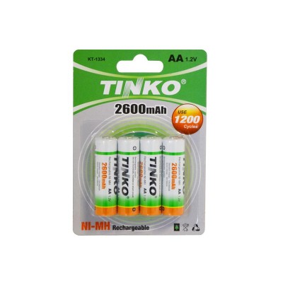 AA (R6) įkraunama baterija 1,2 V/2600 mAh TINKO NiMH 4