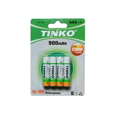 AAA (R03) įkraunama 1,2 V/900 mAh baterija TINKO NiMH 4