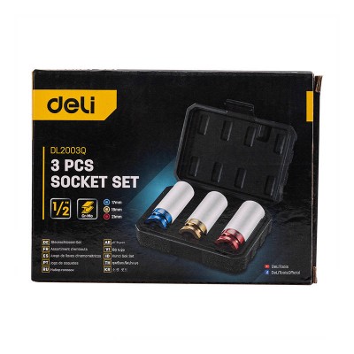 Kištukinių lizdų rinkinys Deli Tools EDL2003Q, 17-21