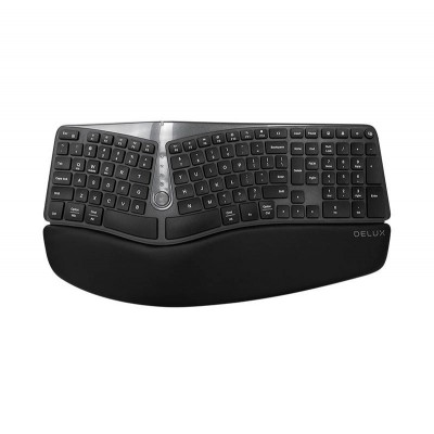 Belaidė ergonominė klaviatūra Delux GM901D BT+2.4G