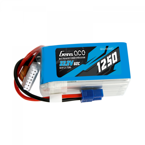 Akumuliatorius Gens Ace 1250mAh 22.2V 60C 6S1P EC3-LiFePO4