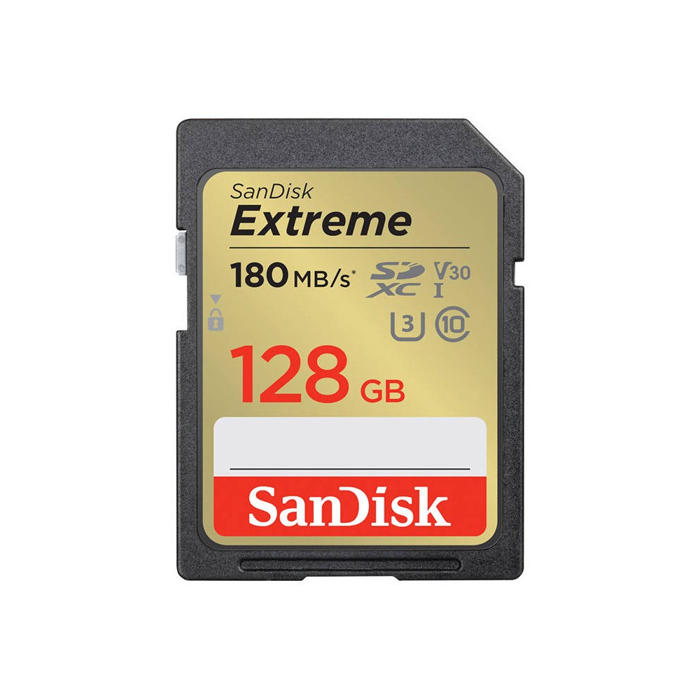 SANDISK EXTREME SDXC 128 GB 180/90 MB/s UHS-I U3 atminties