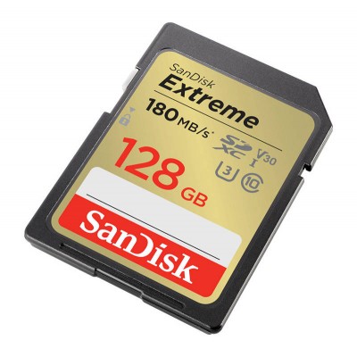 SANDISK EXTREME SDXC 128 GB 180/90 MB/s UHS-I U3 atminties