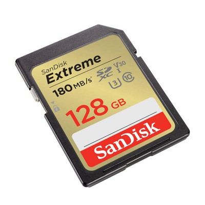 SANDISK EXTREME SDXC 128 GB 180/90 MB/s UHS-I U3 atminties