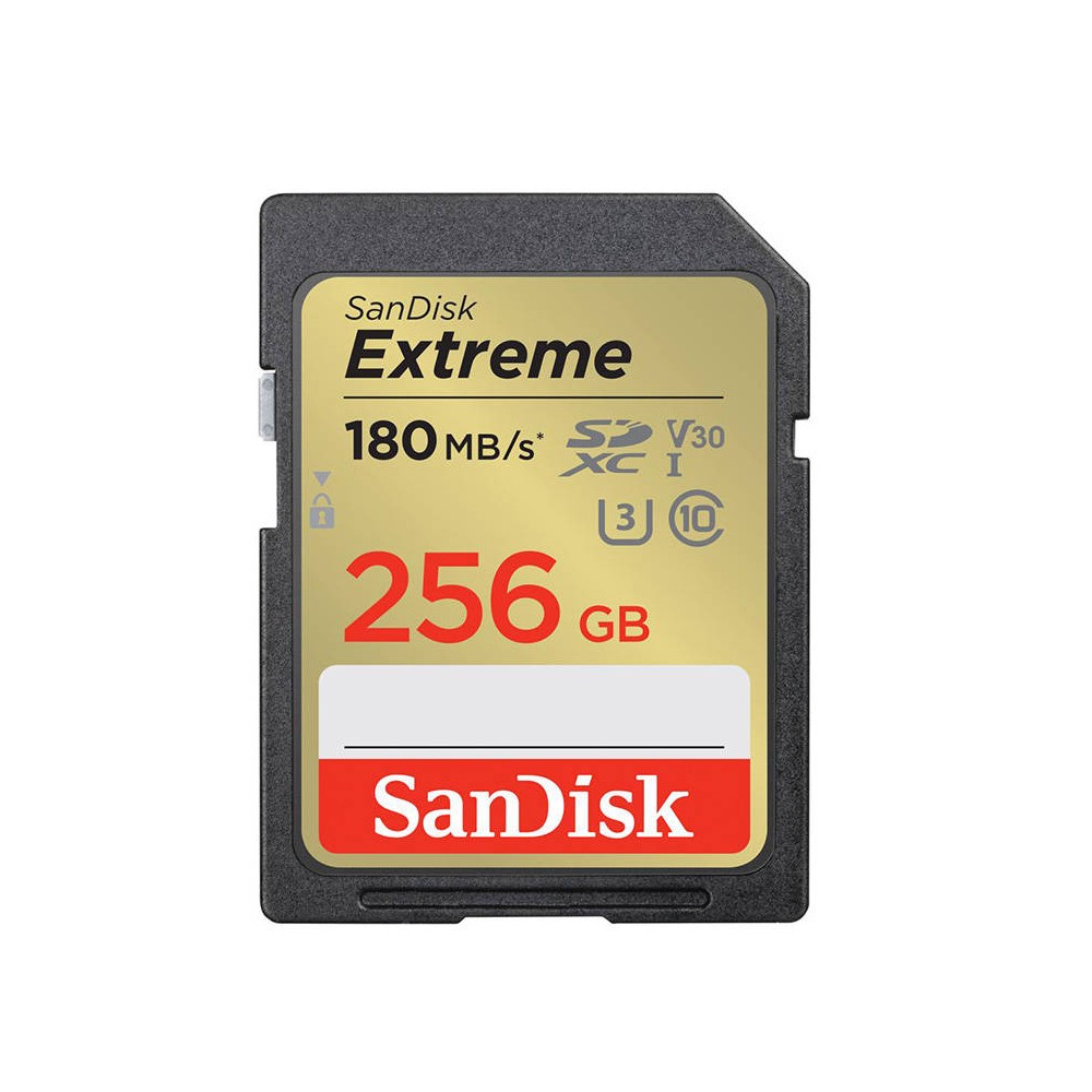 SANDISK EXTREME SDXC 256 GB 180/130 MB/s UHS-I U3 atminties