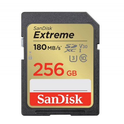 SANDISK EXTREME SDXC 256 GB 180/130 MB/s UHS-I U3 atminties