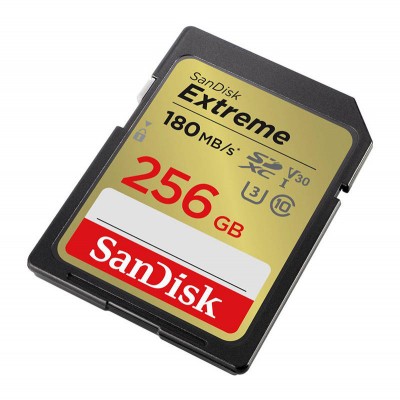 SANDISK EXTREME SDXC 256 GB 180/130 MB/s UHS-I U3 atminties