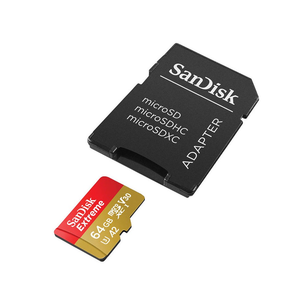 SANDISK EXTREME microSDXC 64 GB 170/80 MB/s UHS-I U3 ActionCam