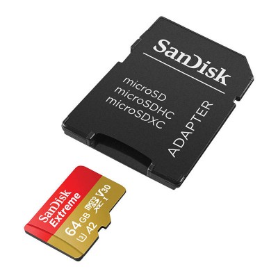SANDISK EXTREME microSDXC 64 GB 170/80 MB/s UHS-I U3 atminties