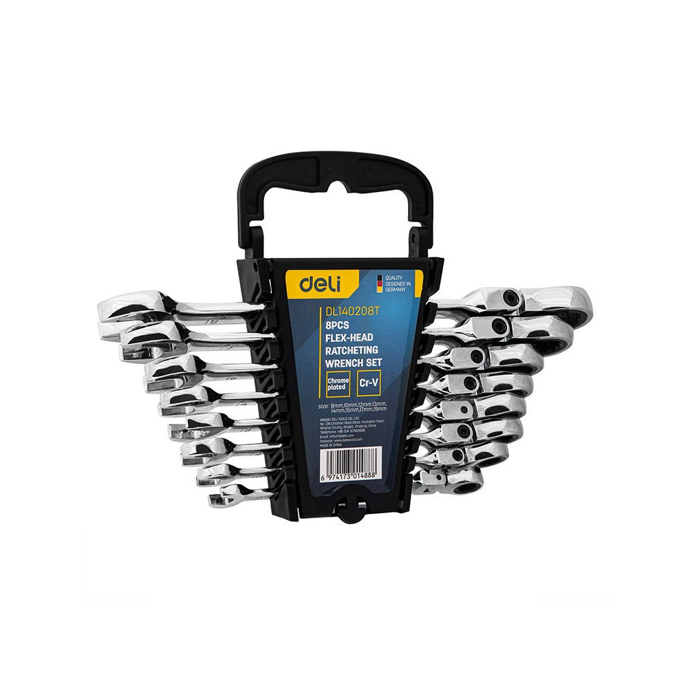 Deli Tools EDL140208T veržliarakčių rinkinys su reguliuojamu