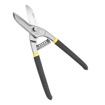 Metalo žirklės Deli Tools EDL4371, 10'' (juodos ir geltonos