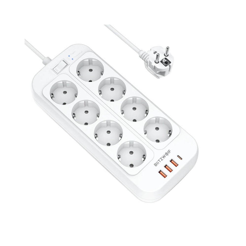 Blitzwolf BW-PC2 prailginuvas, 8 lizdai + 3x USB, 1x USB-C