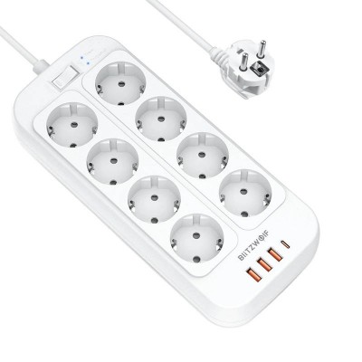 Blitzwolf BW-PC2 prailginuvas, 8 lizdai + 3x USB, 1x USB-C