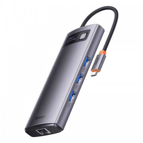 Centratorius 7in1 Baseus Metal Gleam Series, USB-C į 3x USB 3.0