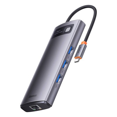 Centratorius 7in1 Baseus Metal Gleam Series, USB-C į 3x USB 3.0